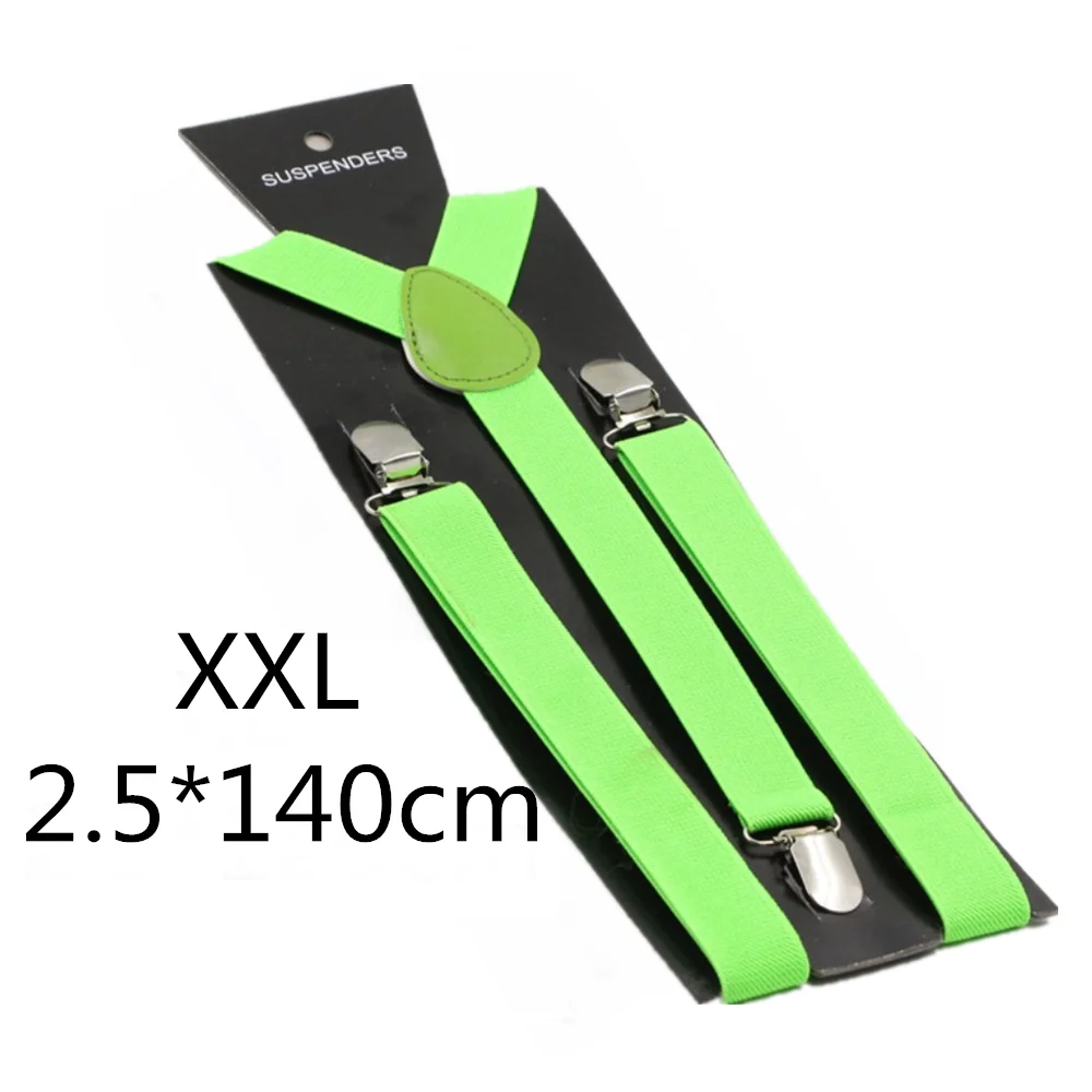 Fluo green-140cm Подтяжки для родителей и детей черного, зеленого, желтого цвета, для мужчин, женщин, мальчиков и девочек, эластичные регулируемые Детские подтяжки, аксессуары унисекс - Цвет: Fluo green-140cm