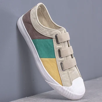 

Hot Sale Fashion Men's Canvas Sneakers Shoes Breathable Casual Buckle Loafer Shoes Spring Mens Designer Men Loafers Shoes