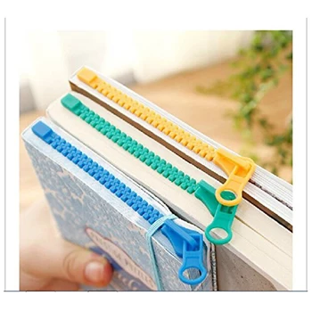 

2020 5pcs / set new creative zipper bookmark book mark page student stationery school office supplies random colors For Gifts