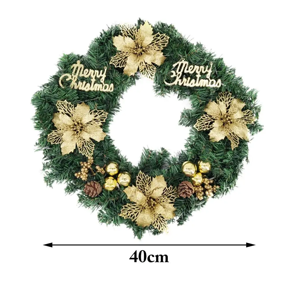 New 30cm Christmas Decorations Wreath Artificial Garland Flowers Door Hanging Wall Window Wedding Party Christmas Decor