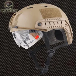 Emersongear casco rápido con gafas protectoras, casco táctico tipo BJ
