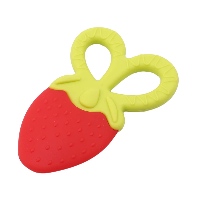 Стильный силиконовый Прорезыватель для зубов в виде клубники, детский силиконовый уход за зубами, продукт для новорожденных, уход за зубами, высокое качество