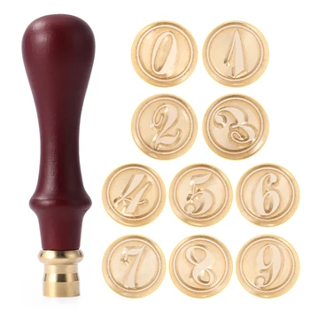 

9 Numbers 0 to 9 Wax Seal Stamp DIY Hobby Tools Gift DIY Vintage Replace Copper Head Mental Handmade Scrapbooking Photo