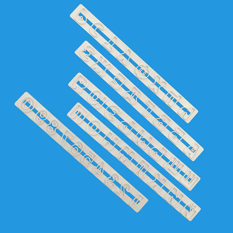 5pcs  Cake Tools Russian Alphabet Letters Numbe Cutter Set Biscuit Stamp Mould Baking Sugarcraft Mold 04