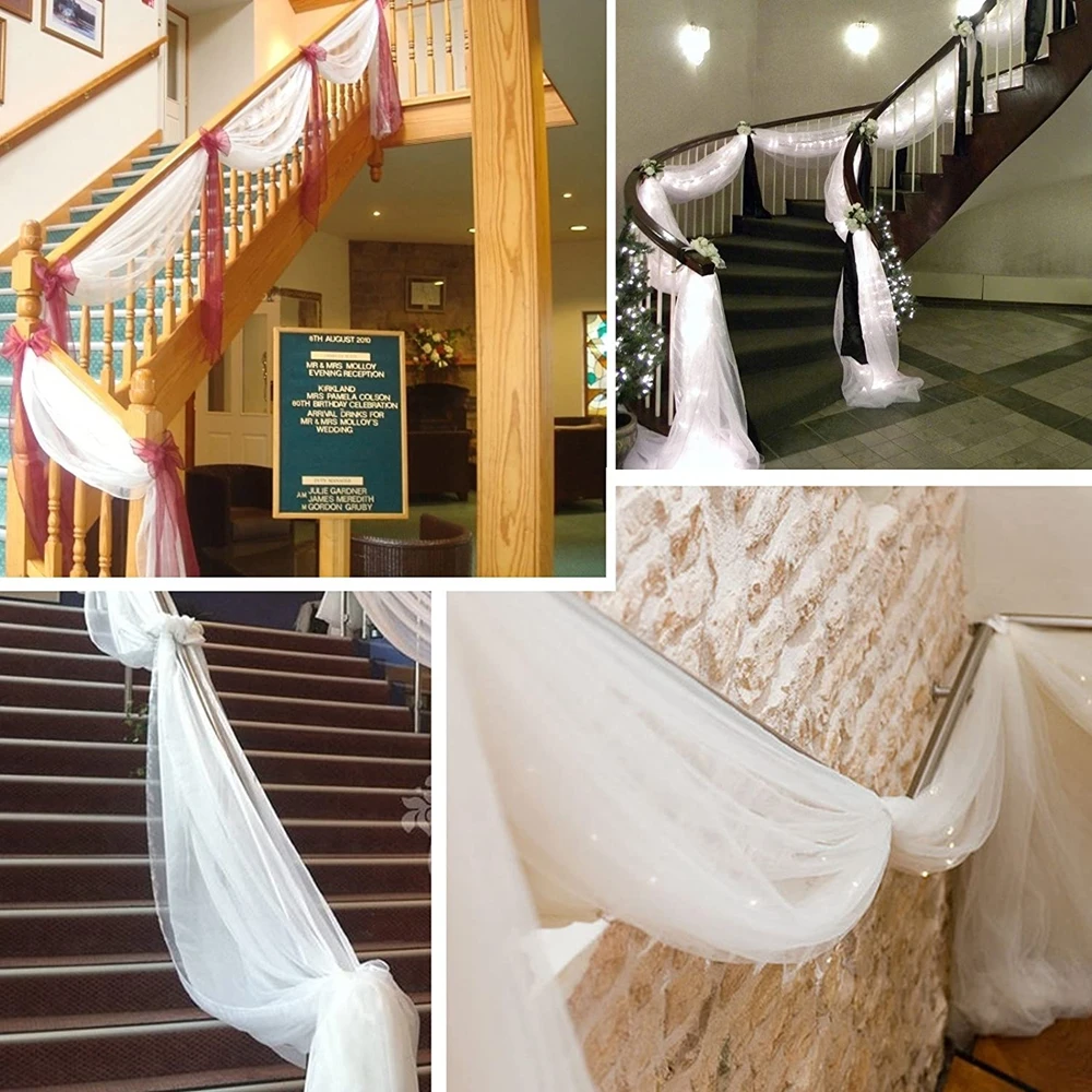 Sheer Organza Tulle Table Swags Wedding Decor for Home Birthday Party Table Runner Table Skirt Wed Backdrop Curtain Decoration