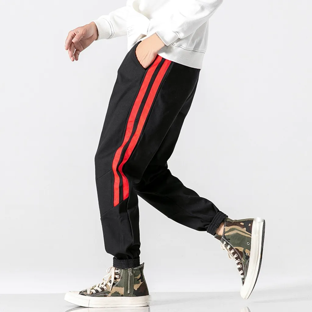 Мужская Уличная одежда pantaloni uomo spodnie meskie брюки мужские повседневные Модные свободные индивидуальные полосатые Простые спортивные брюки