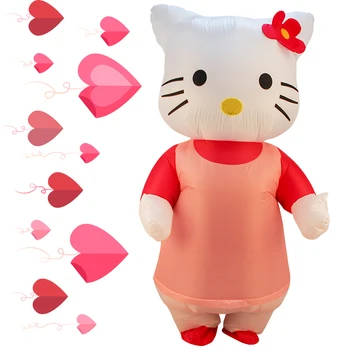 

Pink Adult Cute Cat Inflatable Costume Halloween Costumes for Women Funny Cosplay Party Clothing Birthday Gift Mascot Suit