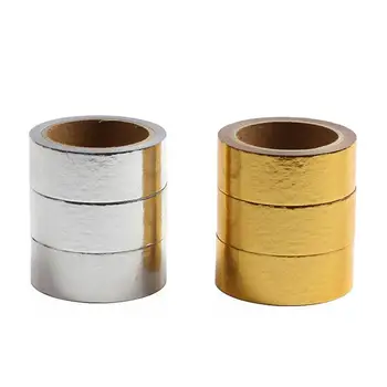 

10 Rolls Washi Paper Tapes Hot Stamping Decorative Stickers Simple Tape Gift Packaging Band for DIY Craft (Gold, Silver)