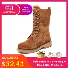 Кожаные зимние ботинки на танкетке; женские зимние ботинки; коллекция года; зимняя женская обувь; женские ботинки на платформе с спилком из свиной кожи; YIDALILAOYECHE