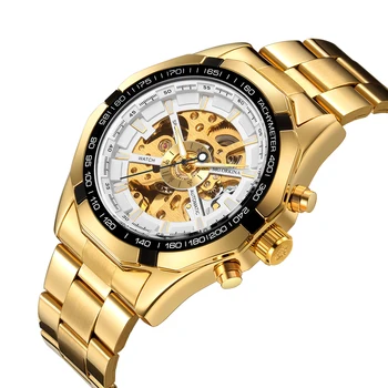

Top Luxury Brand Men Watches Orkina Men Stainless Steel Automatic Watch Mechanical Watches New Mens Skeleton Watch zegarek meski