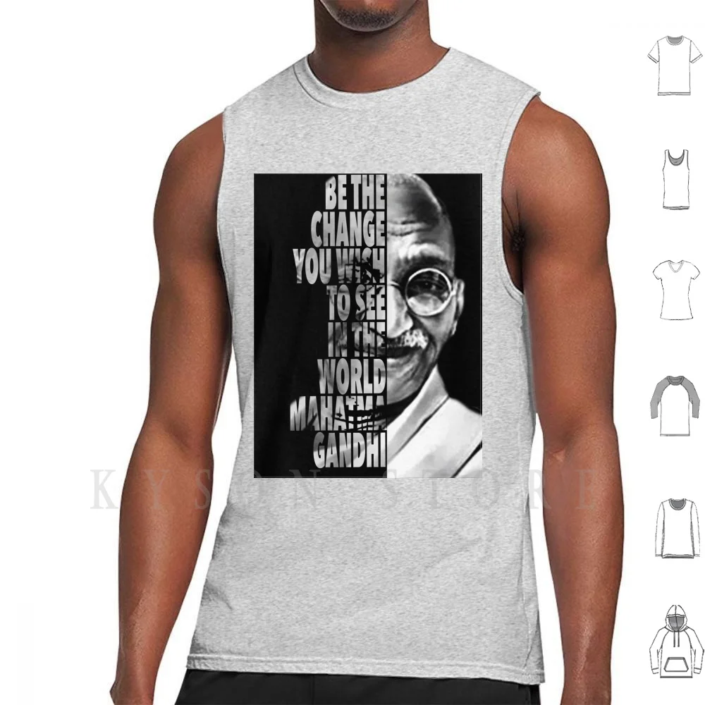 Sii Il Cambiamento .. Canottiere Canottiere Gilet 100% Cotone Toyota Mahatma Leviter Tribute World Change Photoshop Potente