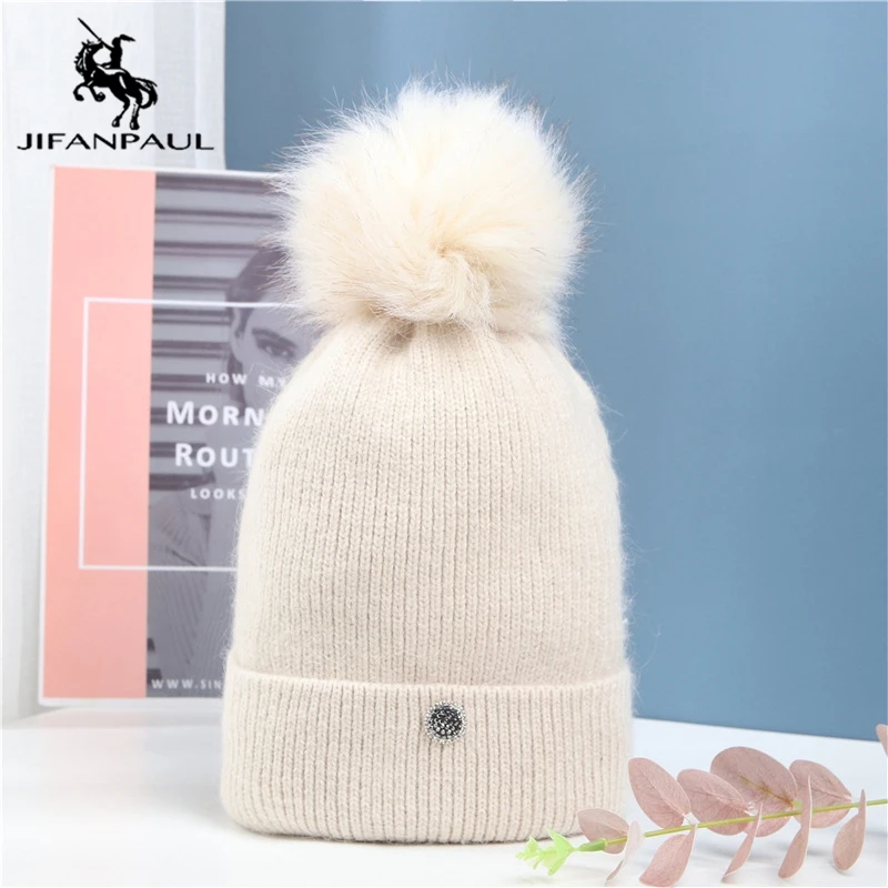 

JIFANPAUL hat wind dome beige fisherman hat female trend show face small wild knitted bucket hat female autumn and winter