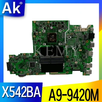 

X542BA laptop motherboard For ASUS X542B X542BP A580B K580B Mainboard 100% test A9-9420M CPU