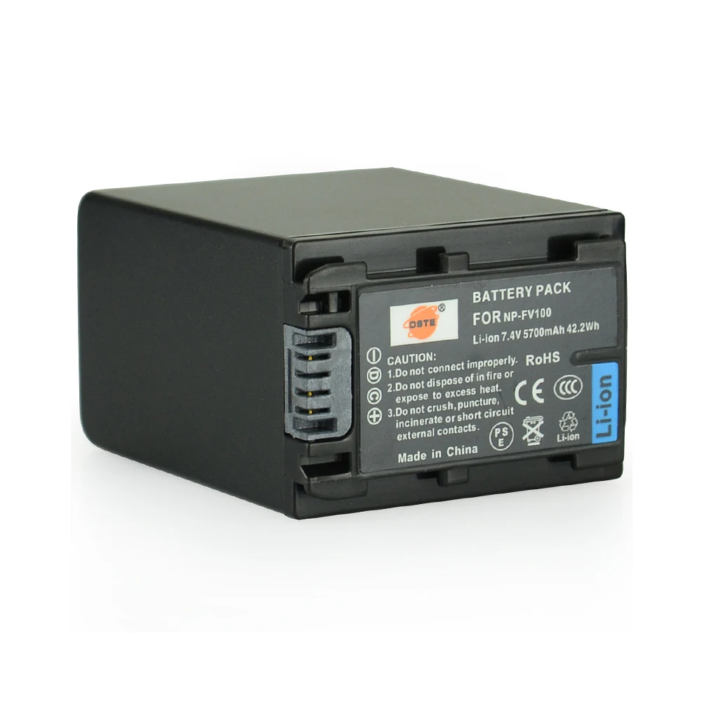 3 шт. 5700 мАч 7,4 V DSTE NP-FV100 цифровой батарея камеры DSLR для sony PJ200E PJ260E PJ600E PJ220E PJ580E PJ760E PJ820E PJ610E