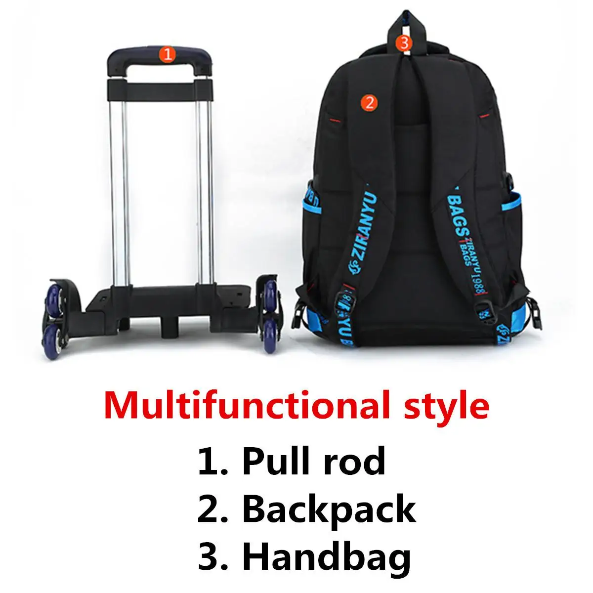 26L Роллинг для мужчин багажный рюкзак для путешествий наплечный Спиннер рюкзаки Высокая емкость колеса для чемодана тележка для переноски