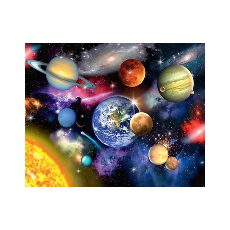 

Planet Frameless DIY Digital Oil Painting By Numbers Canvas Wall Picture Decor