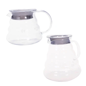

V60 Pour Over Glass Range Coffee Server Carafe Drip Coffee Pot Coffee Kettle Brewer Barista Percolator Clear 360Ml