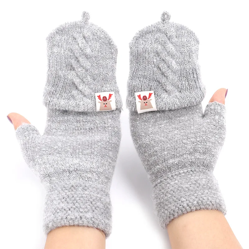 Guantes зимние перчатки женские зимние перчатки для девочек одноцветные перчатки из кроличьей шерсти мягкие теплые яркие цвета двойные женские перчатки