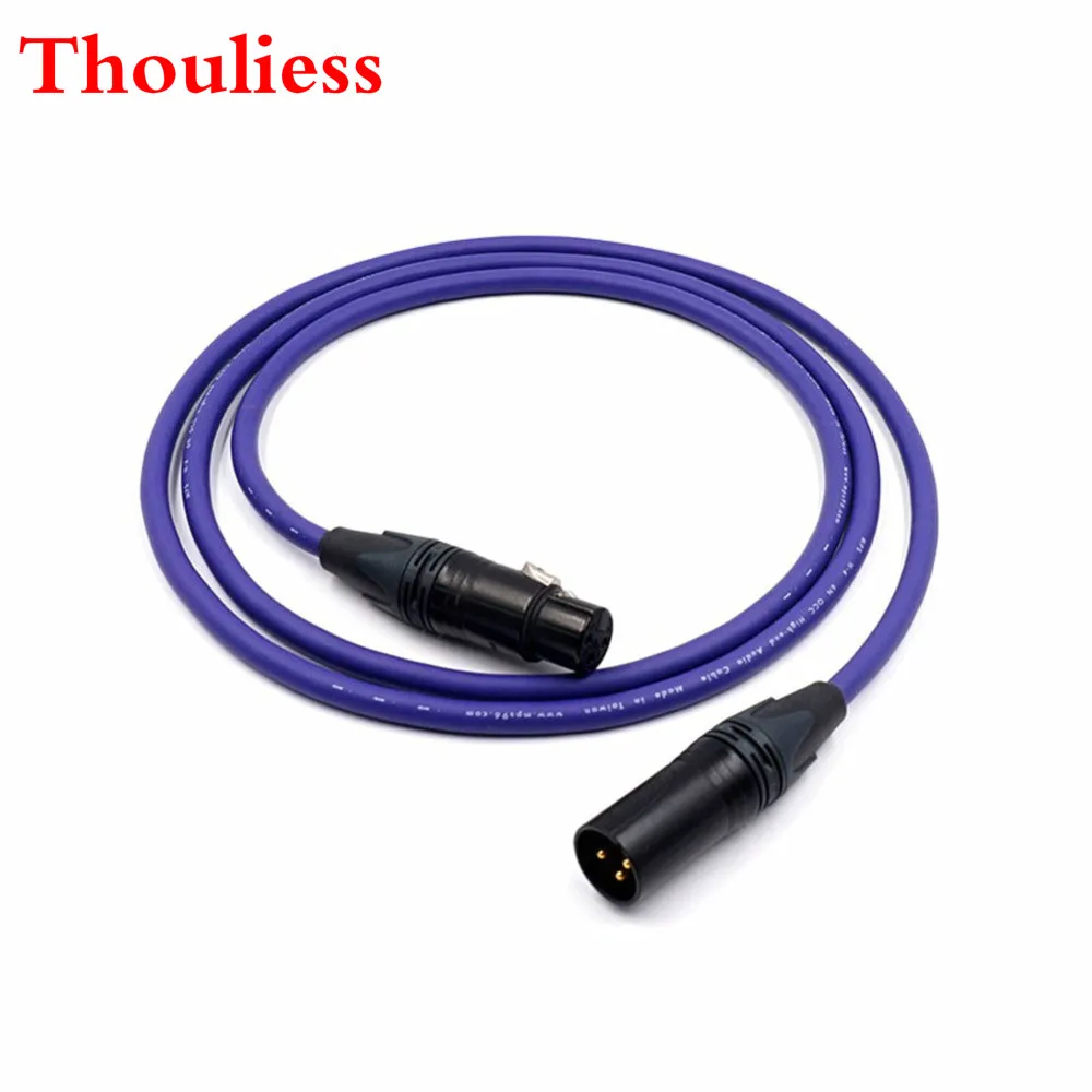 Однокристальный соединительный кабель Thouliess 7N OCC 3pin XLR Male к Female с вилкой NEUTRIK |