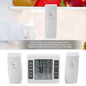 

Wireless Digital Freezer Thermometer Household Indoor Outdoor Temperature Sensor With Audible Alarm Refrigerator Thermo
