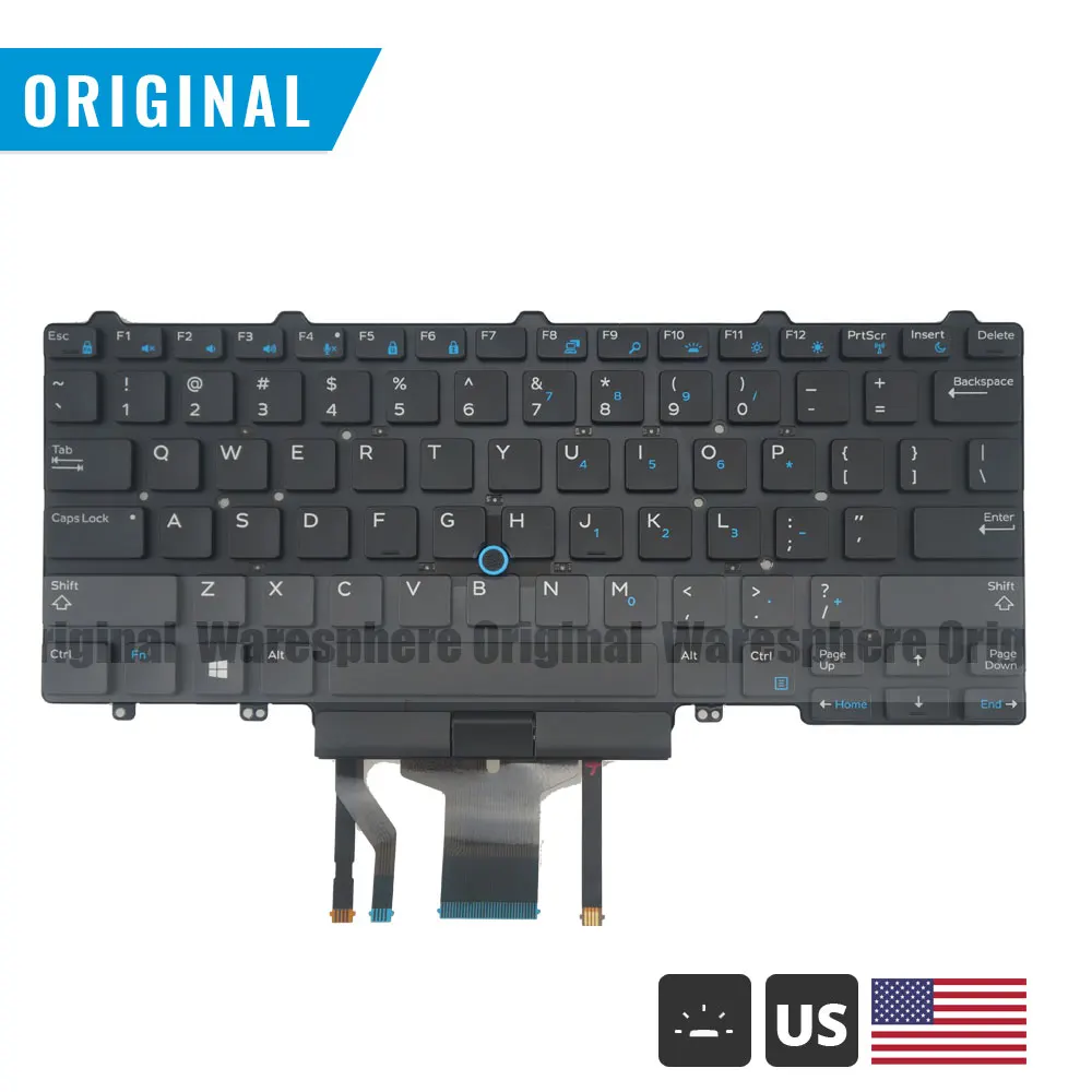Backlit Keyboard for Dell Latitude 7450 7480 5488 7490 5480 5490 E7480 E7490 Black US