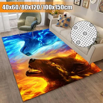 

Home Fashion Decoration 3D Animal Wolf Rug Flannel Carpet Mat For Living Room Bedroom Hallway Carpet