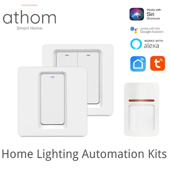 

ATHOM lighting home automation kit smart switch PIR motion smart socket work with siri google assistant alex