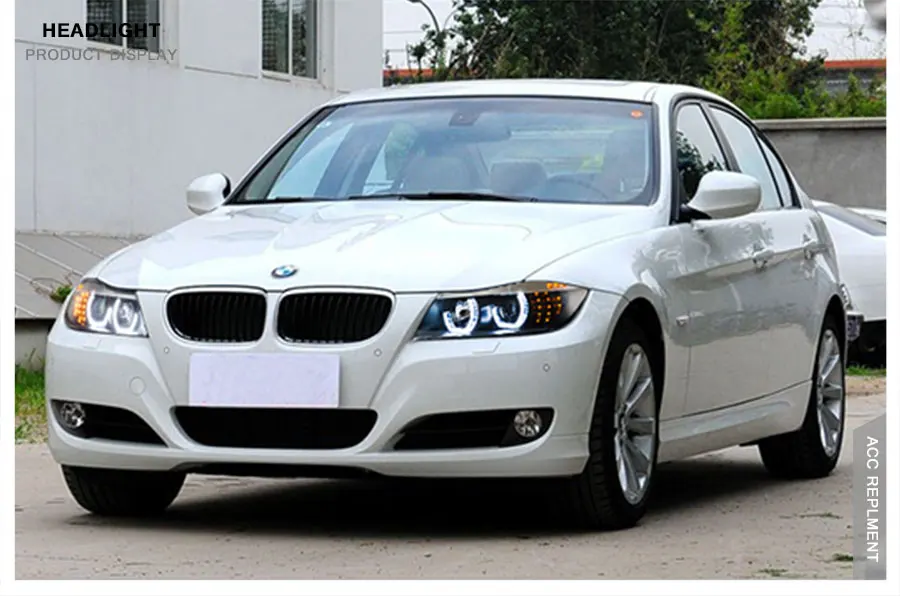 2 шт. светодиодный фары для BMW 3 серии E90 2005- светодиодный автомобильный фонарь ангельские глазки ксенон HID комплект Противотуманные фары светодиодный дневные ходовые огни
