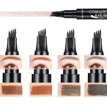 

Waterproof Microblading Liquid Eyebrow Pencil Long Lasting Fork Tip Tattoo Brown Tint Pen Eyebrow Dye For Eyebrows Marker 1Pcs