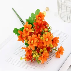 Artificial Gerbera Daisy Flower Bouquet for Home and Garden Decoration (Orange)