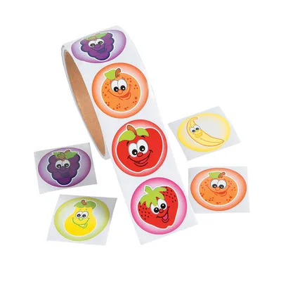 

100pcs Fruit Smiley Expression Stickers Sealing Label for Tins Boxes Bag DIY Hand Made for Gift Cake Baking Sealing Sticker