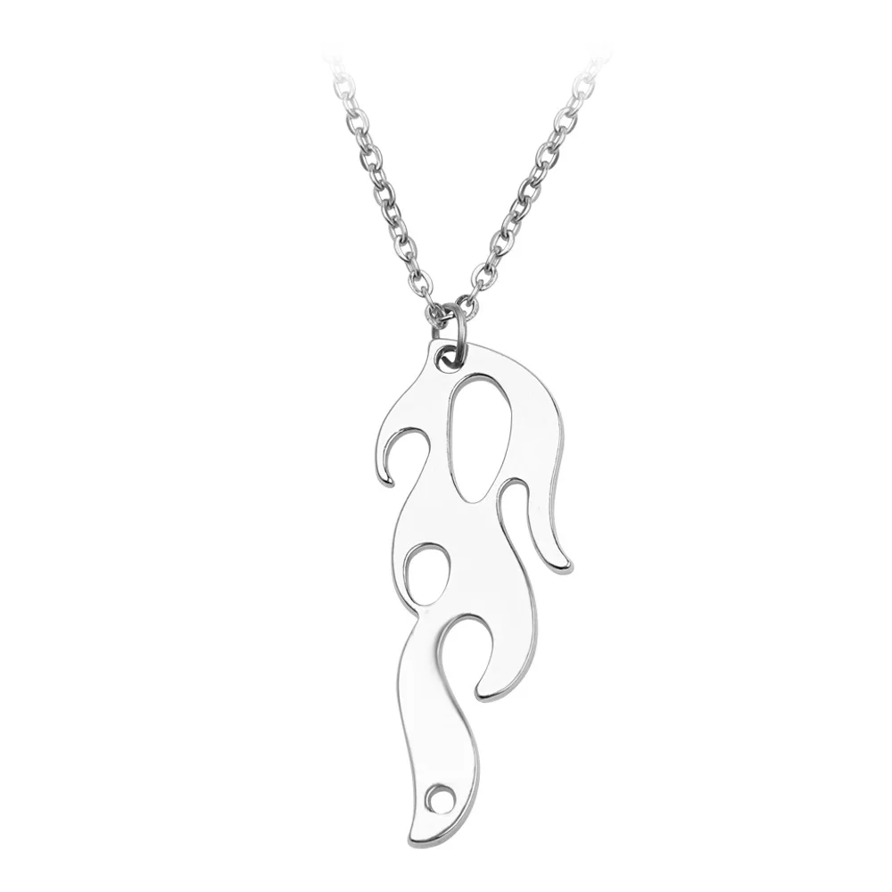 KingDong Choker Ожерелье Пламя Мужчины Хип-Хоп Персонализированные Кулон Серебряная Цепочка Унисекс Женщины Ювелирные Изделия Партия Панк Геометрический Сплав