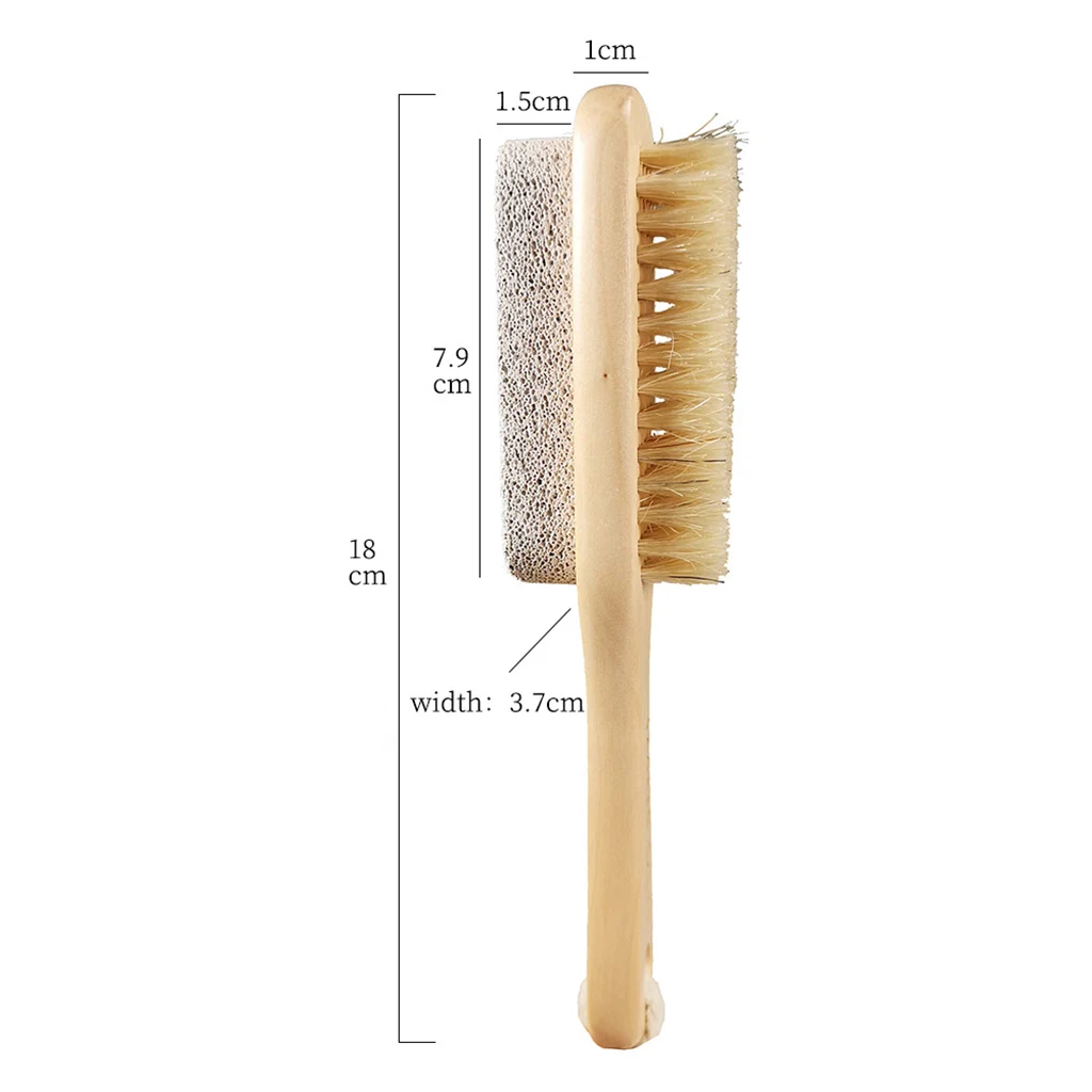 Portable Dual Side Natural Foot File Rasp Scrubber Exfoliator Dead Skin Calluses Corns Remover Cleaning Pedicure Care Brush