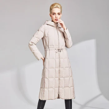 

High quality winter 90% white duck down jacket down jacket 2019New women's coating warm thick hooded women's long down jacket XL