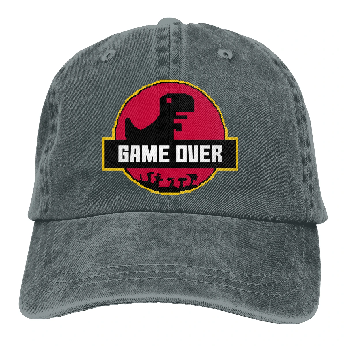 Игра над Ретро Casquette черный унисекс Мужские Женские джинсовые бейсболка с ремешком кепки Регулируемый Гольф папа шляпа