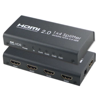 

HDMI 2.0 Splitter 4 Way 4K@60Hz YUV 4:4:4 HDR 1 In 4 Out HDMI Distribution Switcher For Xbox One PS4 Blu-ray Player HDTV