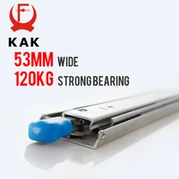 KAK 10 "- 50" ลิ้นชักนักวิ่งล็อค Ball แบริ่งสามพับ Full Extension Heavy Duty ลิ้นชักสไลด์ 53 มม. รางกว้างฮาร์ดแวร์ 2