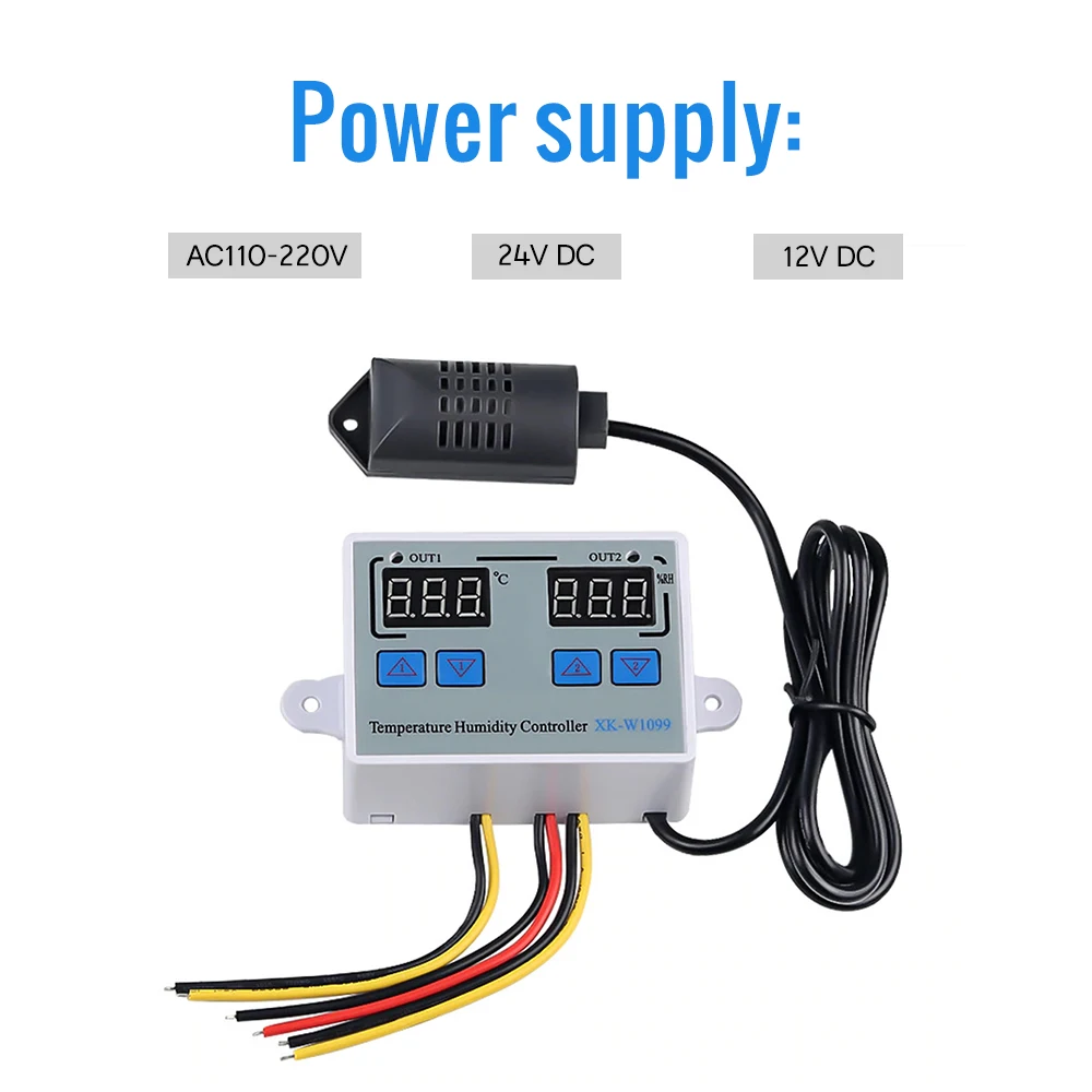 AC110-220V DC24V 12 В 10A XK-W1099 контроль температуры светодиодный дисплей термостат с нагревом/охлаждающим прибором