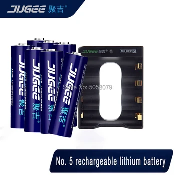 

jugee 8pcs 1.5v 2000mah lithium AA usb rechargeable 3000mWh Li-polymer li-ion polymer lithium battery +1 USB Charger