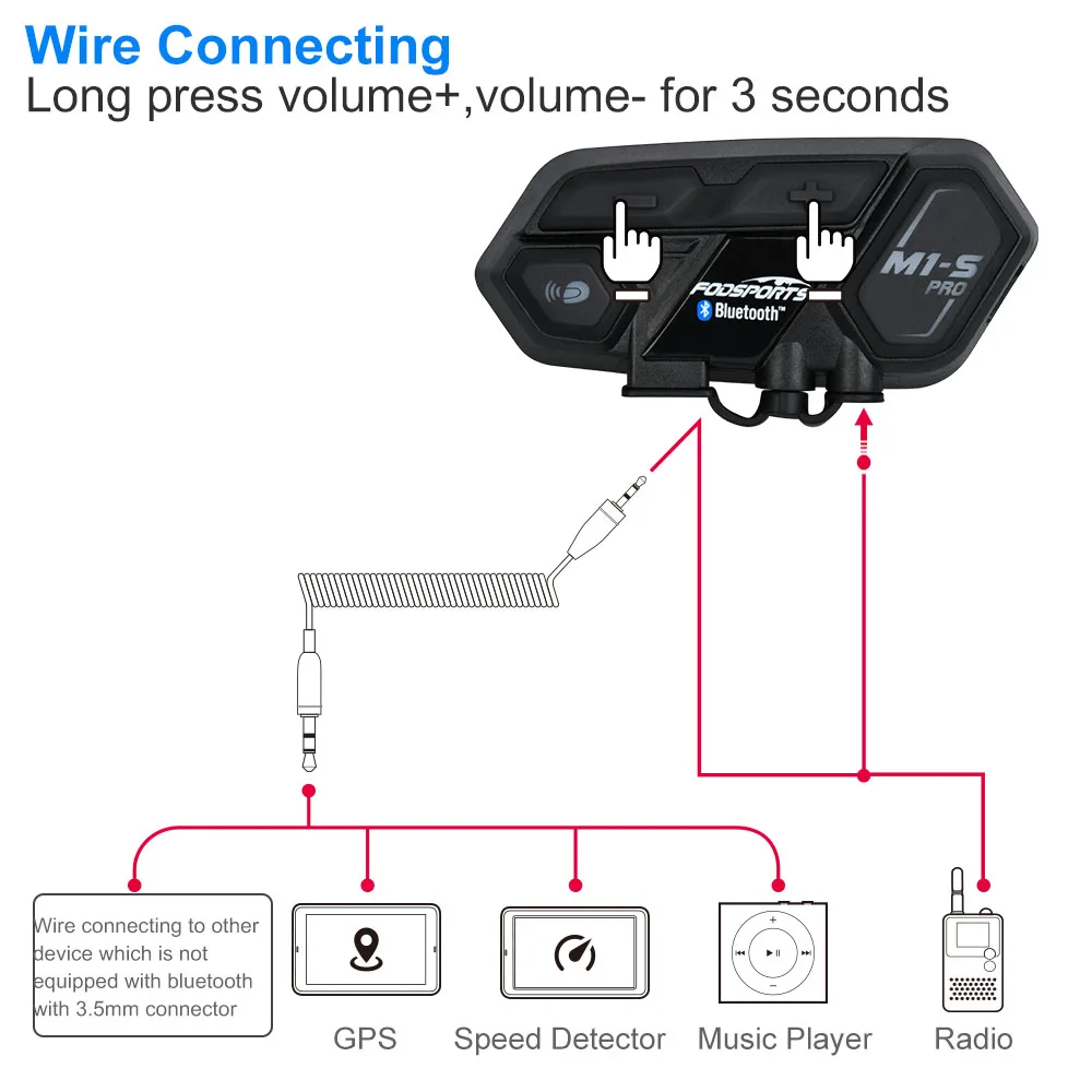 2PCS Fodsports Motorrad Bluetooth 4,1 Helm Intercom-Headset Wasserdicht M1-S Pro Wireless intercomunicador Sprech MP3 2PCS Fodsports Motorrad Bluetooth 4,1 Helm Intercom-Headset Wasserdicht M1-S Pro Wireless intercomunicador Sprech MP3