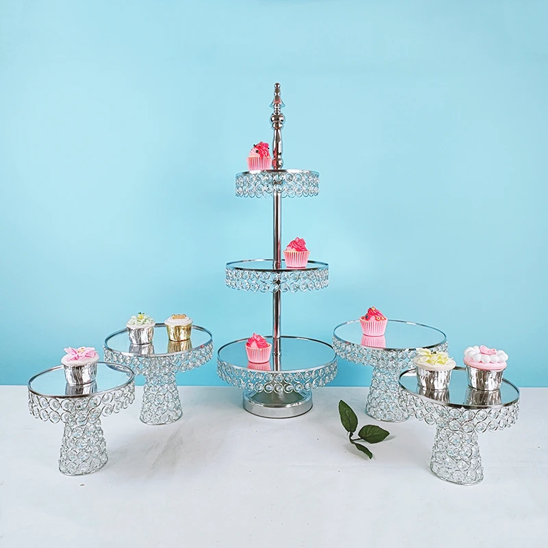 

3pcs-5pcs/lot Silver Gold Crystal cake decoration accessories cake tools party cake table