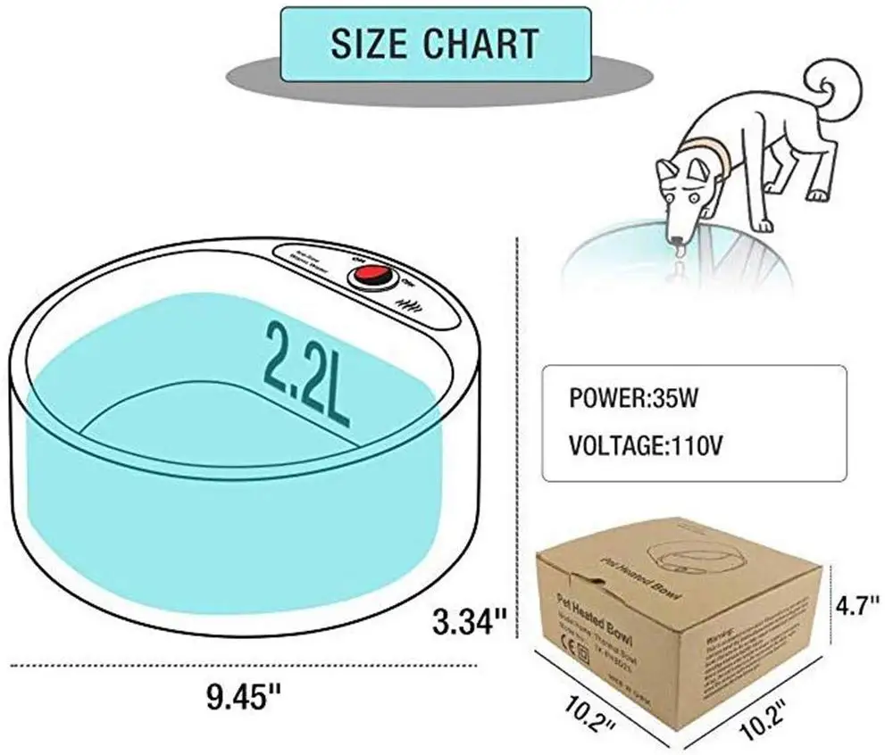 Миска для воды для собак, собак, щенков, кошек, поилка для уличных зимних домашних животных, раздатчик воды с подогревом, питатель, продукт для домашних животных