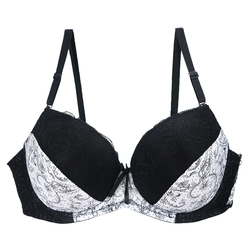 New Sexy Lace Push Up Bras For Women Plus Size Female Plunge Bow Floral Lingerie D DD EF Full Cup Brassiere 6