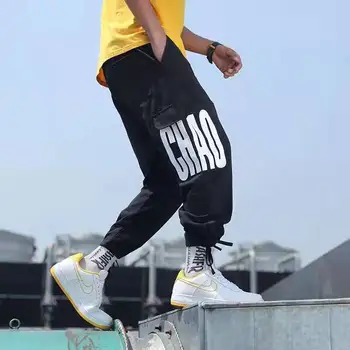 

2019 INS Japan Buckle Ribbons Pockets Joggers Cargo Harem Pants Streetwear 2019 Men Autumn Hip Hop Casual Sweatpants Male Pants