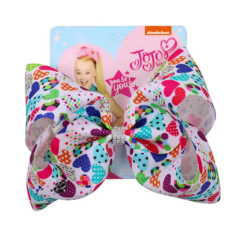 11 CN " банты для волос на День святого Валентина Jojo Siwa для девочек детские большие банты Jojo с принтом в виде сердца ленты заколки для волос вечерние аксессуары для волос - Цвет: 11