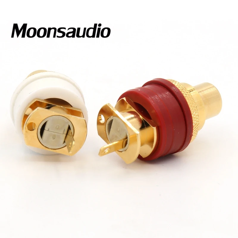 2pcs 하이 엔드 WBT-0201 클래식 RCA 소켓 포노 섀시 패널 여성 소켓 hifi 골드 도금 RCA 잭