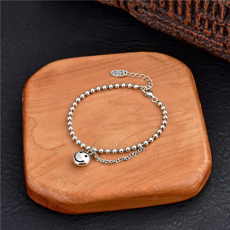 Популярный стиль серебро пробы S925 женский смайлик браслет бутик свадебный браслет серебро 925 модные ювелирные изделия