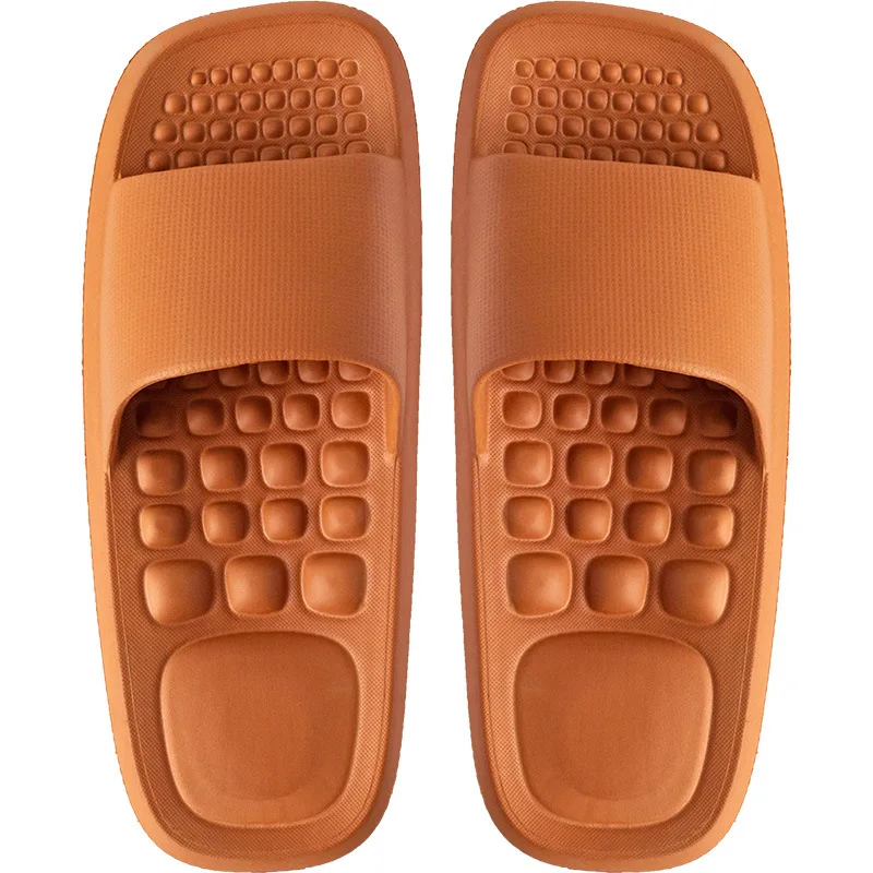 Мужские летние тапочки; нескользящая домашняя обувь унисекс для ванной; массажные шлепанцы; женские домашние тапочки; мужские белые Тапочки для душа - Цвет: Orange