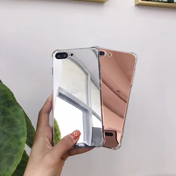 

500pcs Luxury Makeup Mirror Corner Protection Cover Soft TPU + Hard Acrylic Case For Samsung S10 E S9 S8 Plus Shockproof Shell