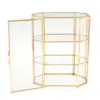 3-Tier  Jewelry Trinket Glass Gold Box Necklace Ring Earring Box Keepsake Decorative Box Holder for Wedding Gift Dresser 6